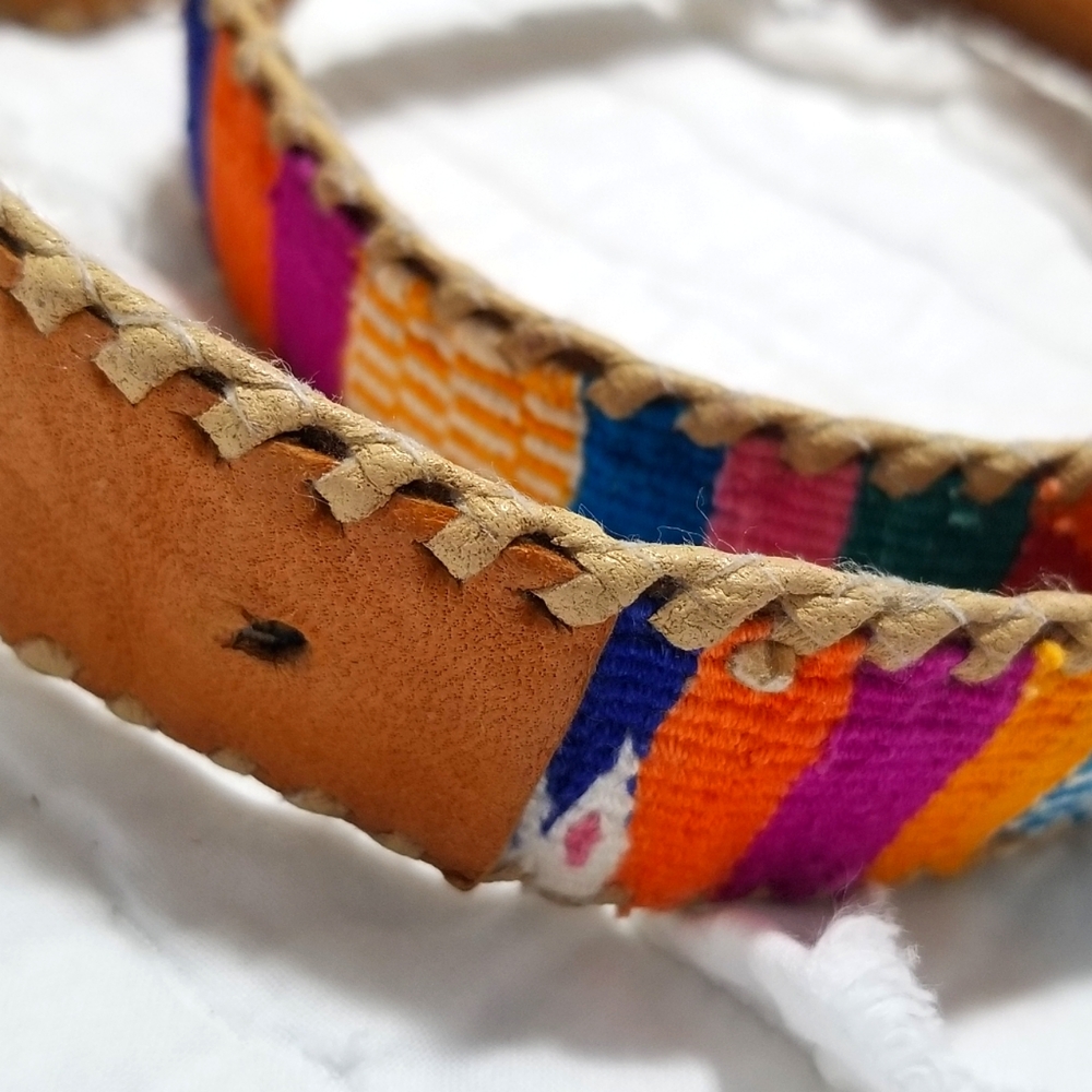 Vintage Leather Belt Handmade in Guatemala 32 EUC - Picture 6 of 16